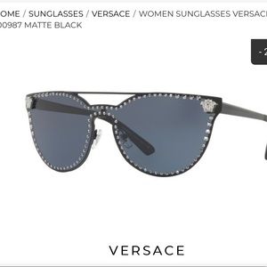 New! Versace VE2177 Cat-Eye Metal Sunglasses